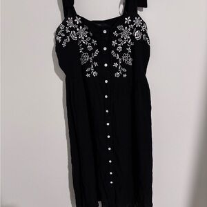 Black Floral Embroidered Dress